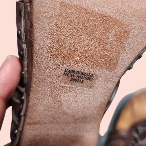 VTG Kenneth Cole Tribeca brown slip on cork straply Y2K boho mules size 7 y2k - Picture 7 of 7